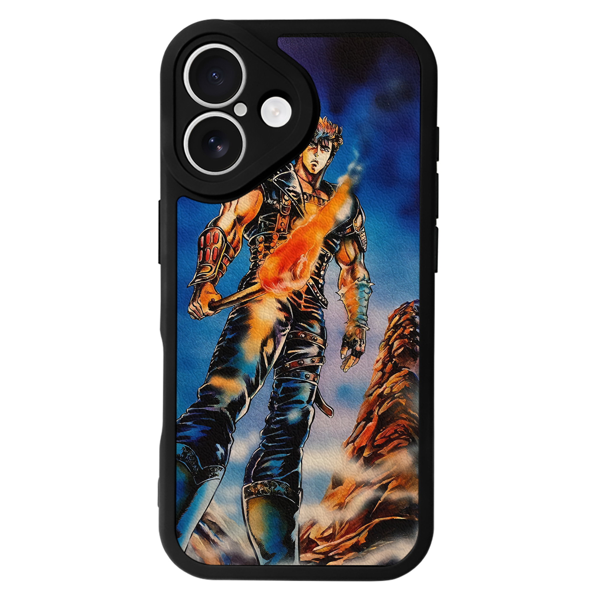 （画像用） 北斗の拳 Fist of the North Star 【iPhone 16シリーズ対応】シリコンスマホケース（レザー調） 材質：シリコン